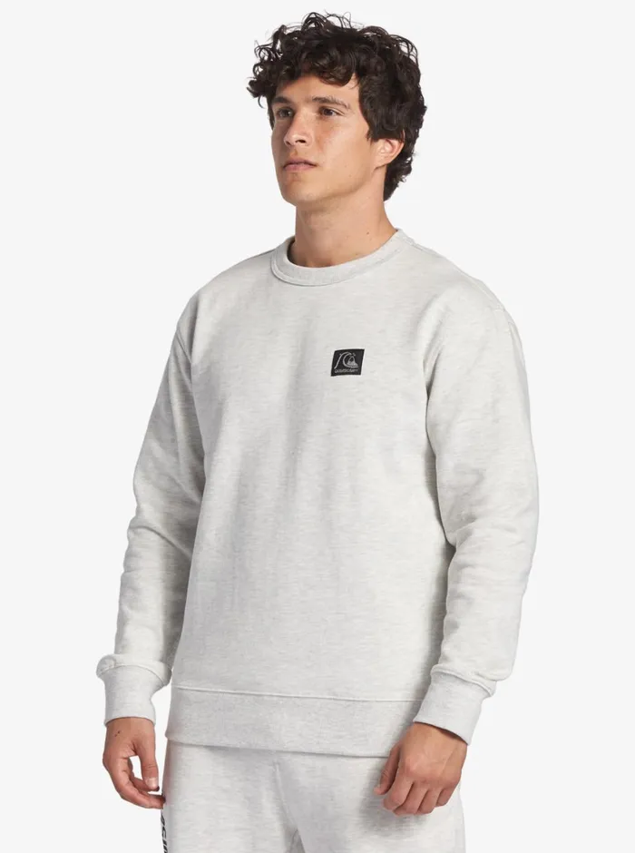Quiksilver The Original Sweatshirt White Marble Heather Mens Sweatshirts and Hoodies