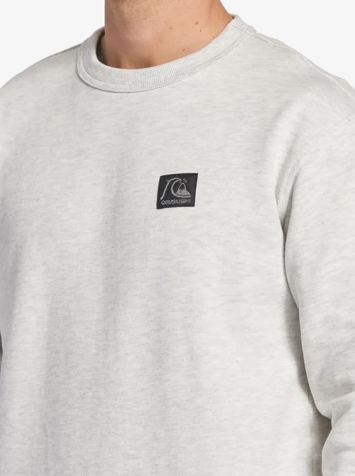 Quiksilver The Original Sweatshirt White Marble Heather Mens Sweatshirts and Hoodies