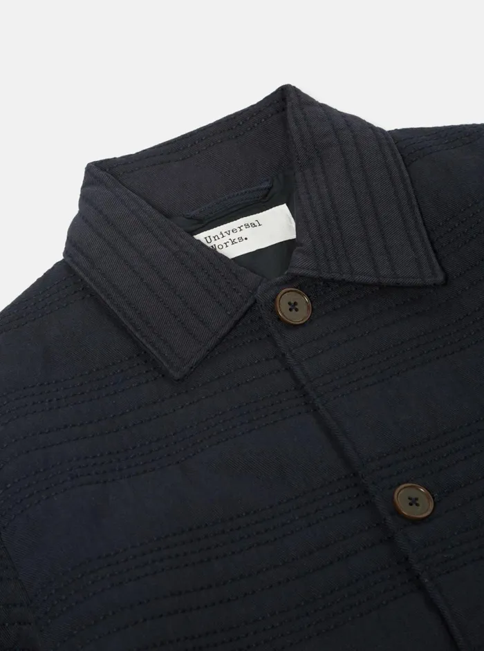 Quilt Simple Bakers Jacket In Navy Winter Twill Men Universal Works Coats and Outerwear