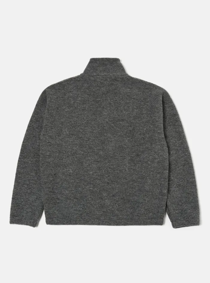 Ramsay Quarter Zip In Grey Marl Wool Fleece Men Universal Works Fleece