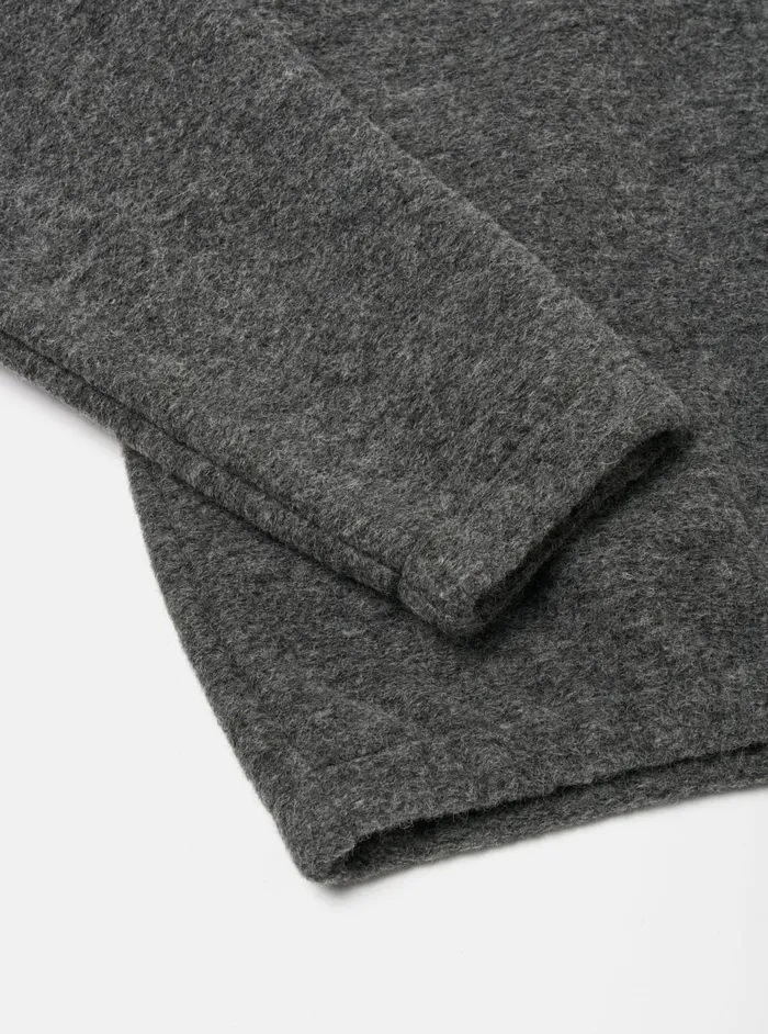 Ramsay Quarter Zip In Grey Marl Wool Fleece Men Universal Works Fleece