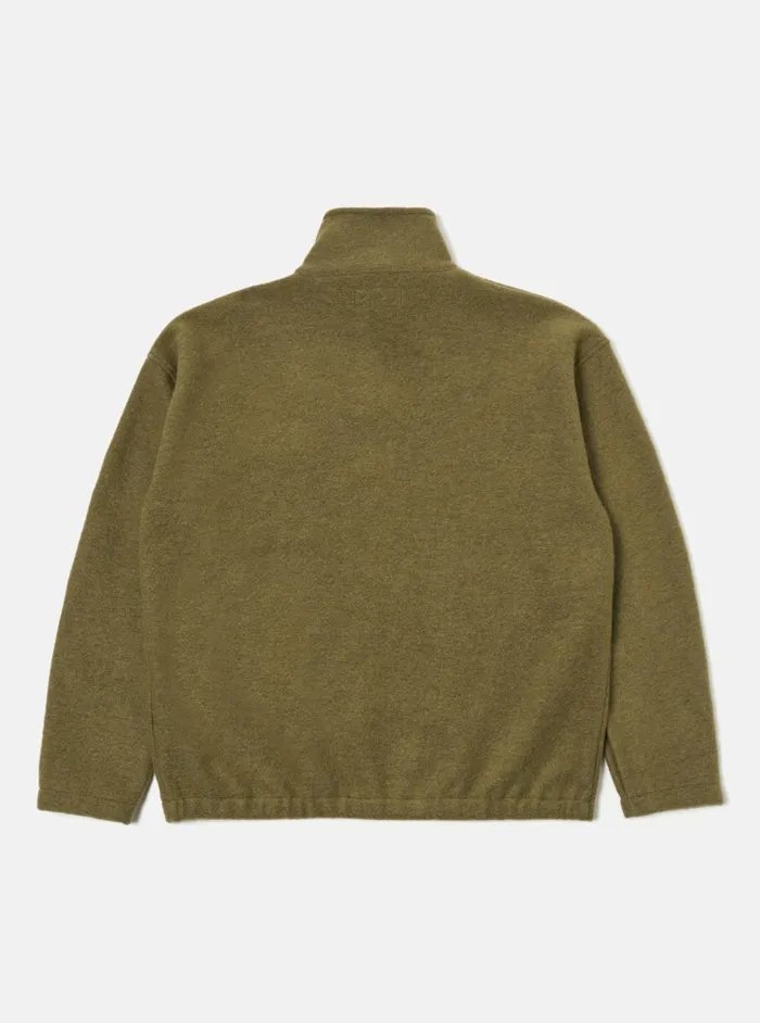 Ramsay Quarter Zip In Lovat Wool Fleece Men Universal Works Fleece