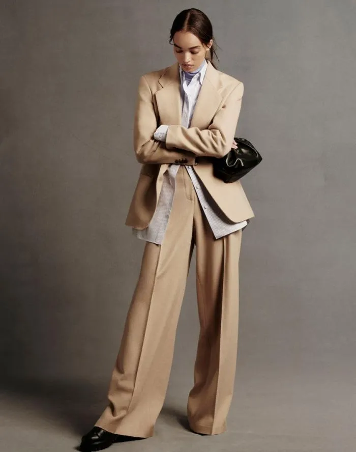 Ready To Wear Camel Hair Thames Wide Leg Pant Camel Lafayette 148 New York Pants and Shorts