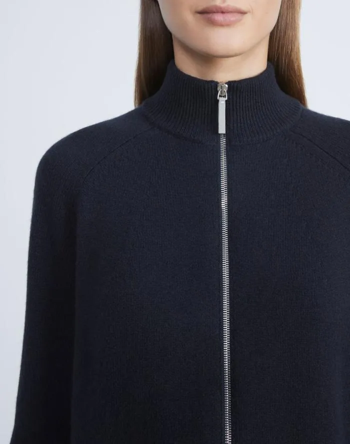 Ready To Wear Cashmere Zip Front Cardigan Graphite Melange Lafayette 148 New York Sweaters and Knits