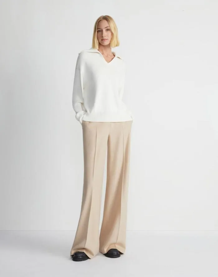 Ready To Wear CottonSilk Tape Collared Sweater Cloud Lafayette 148 New York Sweaters and Knits