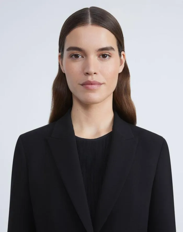 Ready To Wear Finesse Crepe Cutaway Blazer Black Lafayette 148 New York Jackets and Blazers