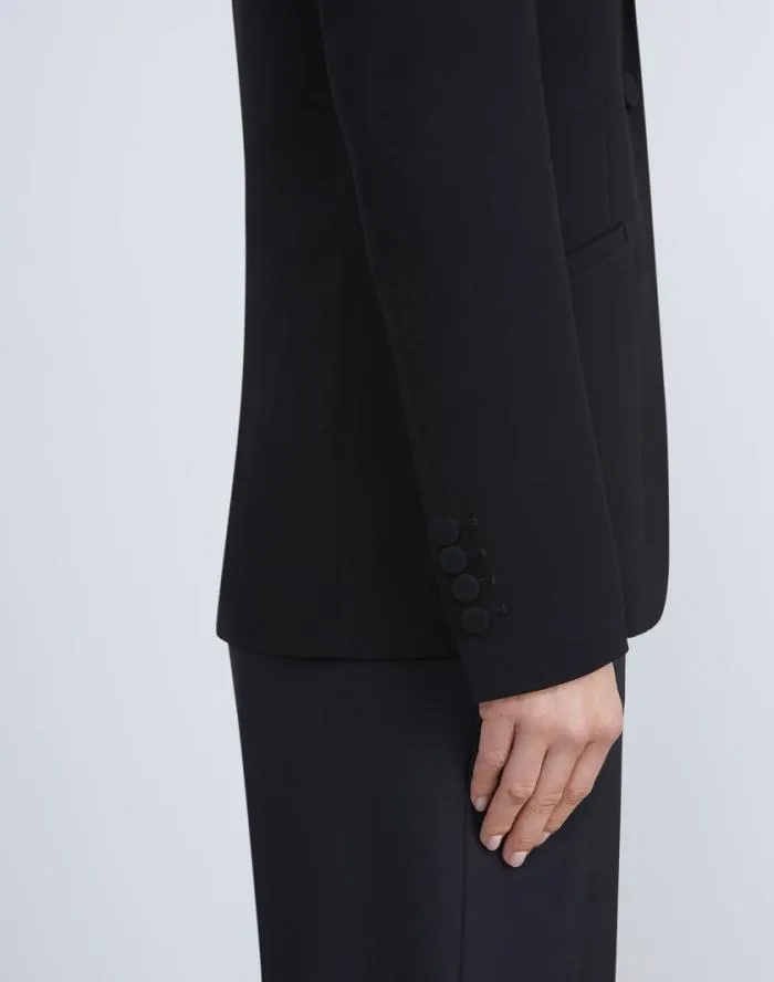 Ready To Wear Finesse Crepe Cutaway Blazer Black Lafayette 148 New York Jackets and Blazers