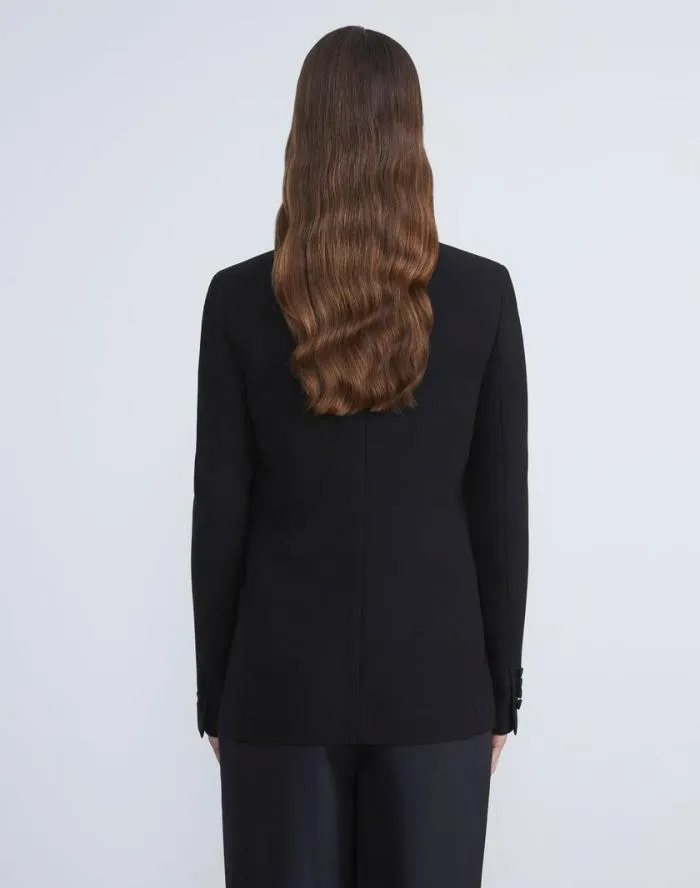 Ready To Wear Finesse Crepe Cutaway Blazer Black Lafayette 148 New York Jackets and Blazers