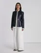 Ready To Wear Flora Bloom Cloqu Jacquard CottonSilk Bomber Jacket Midnight Blue Lafayette 148 New York Jackets and Blazers
