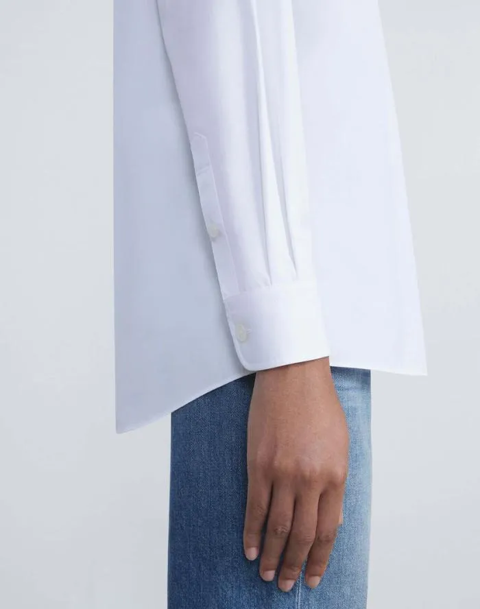 Ready To Wear Organic Cotton Poplin Oversized Shirt White Lafayette 148 New York Blouses and Shirts