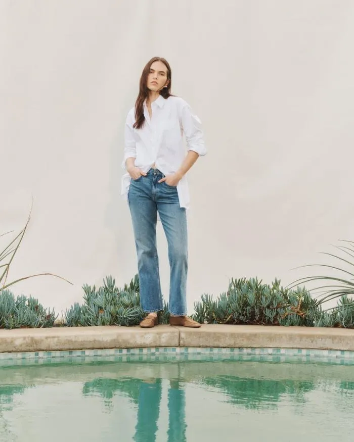 Ready To Wear Organic Cotton Poplin Oversized Shirt White Lafayette 148 New York Blouses and Shirts