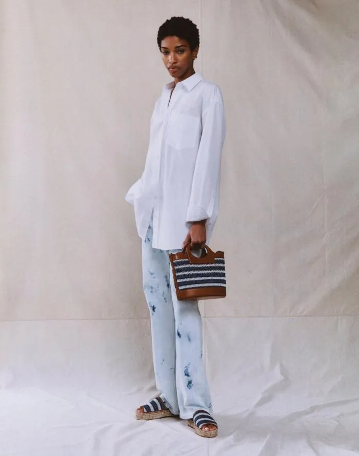 Ready To Wear Organic Cotton Poplin Oversized Shirt White Lafayette 148 New York Blouses and Shirts
