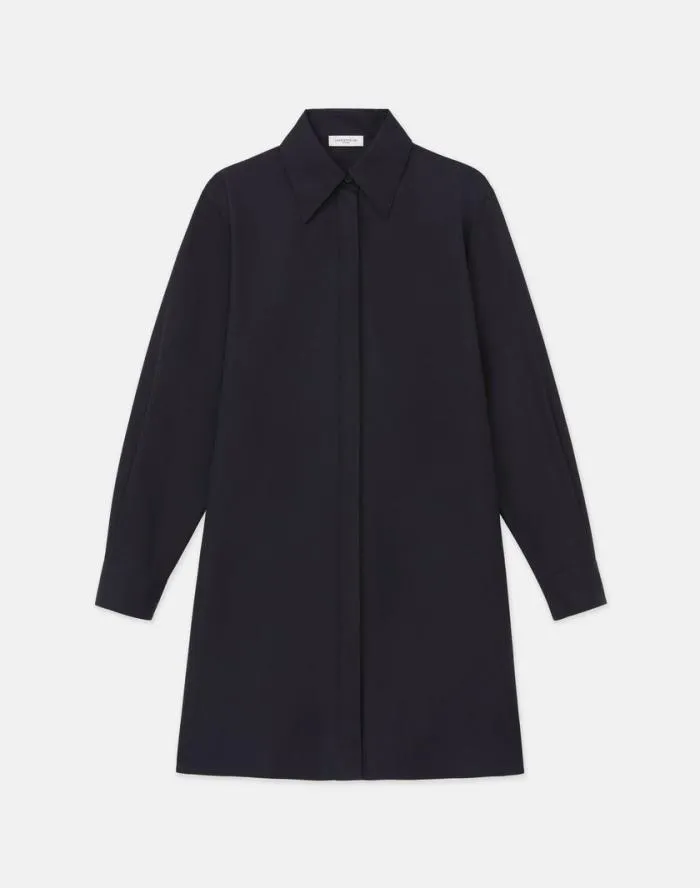 Ready To Wear Organic Cotton Poplin Side Button Shirt Black Lafayette 148 New York Blouses and Shirts