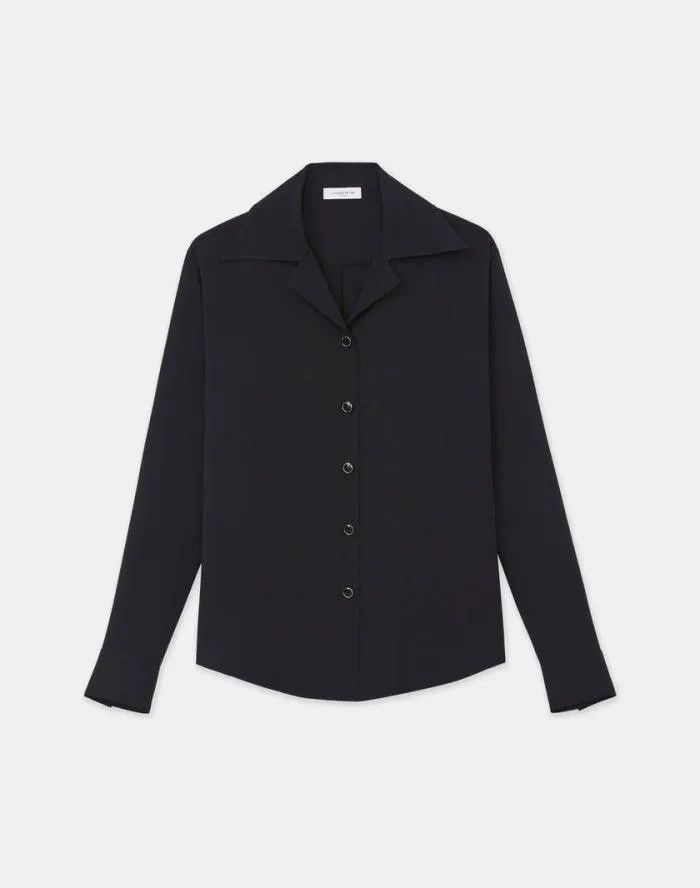 Ready To Wear Organic Silk Georgette Blouse Black Lafayette 148 New York Blouses and Shirts