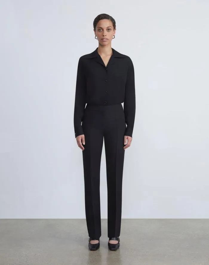 Ready To Wear Organic Silk Georgette Blouse Black Lafayette 148 New York Blouses and Shirts