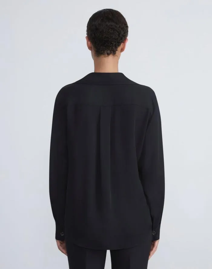 Ready To Wear Organic Silk Georgette Blouse Black Lafayette 148 New York Blouses and Shirts