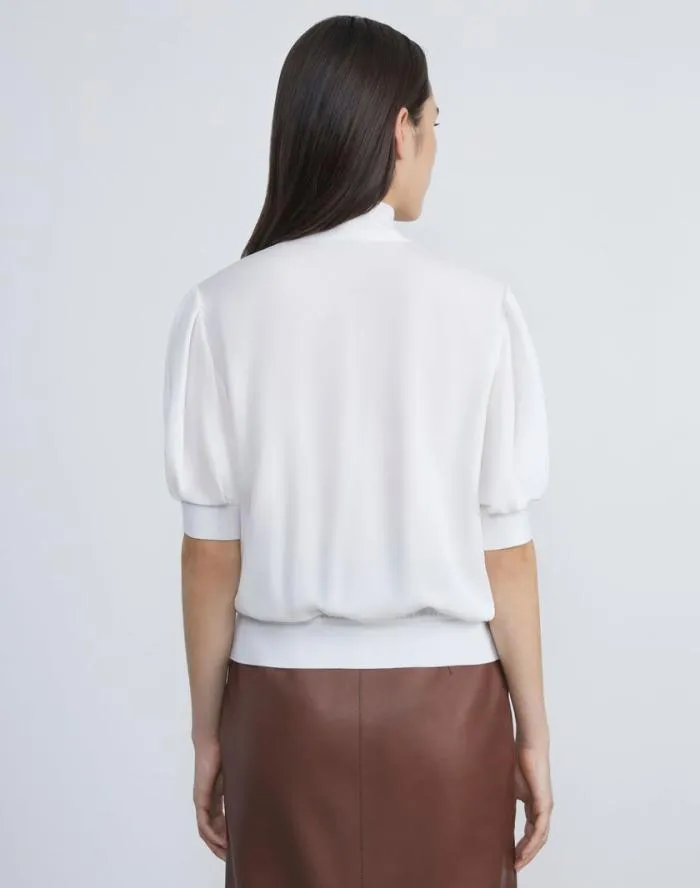 Ready To Wear Organic Silk Georgette Bow Blouse Black Lafayette 148 New York Blouses and Shirts