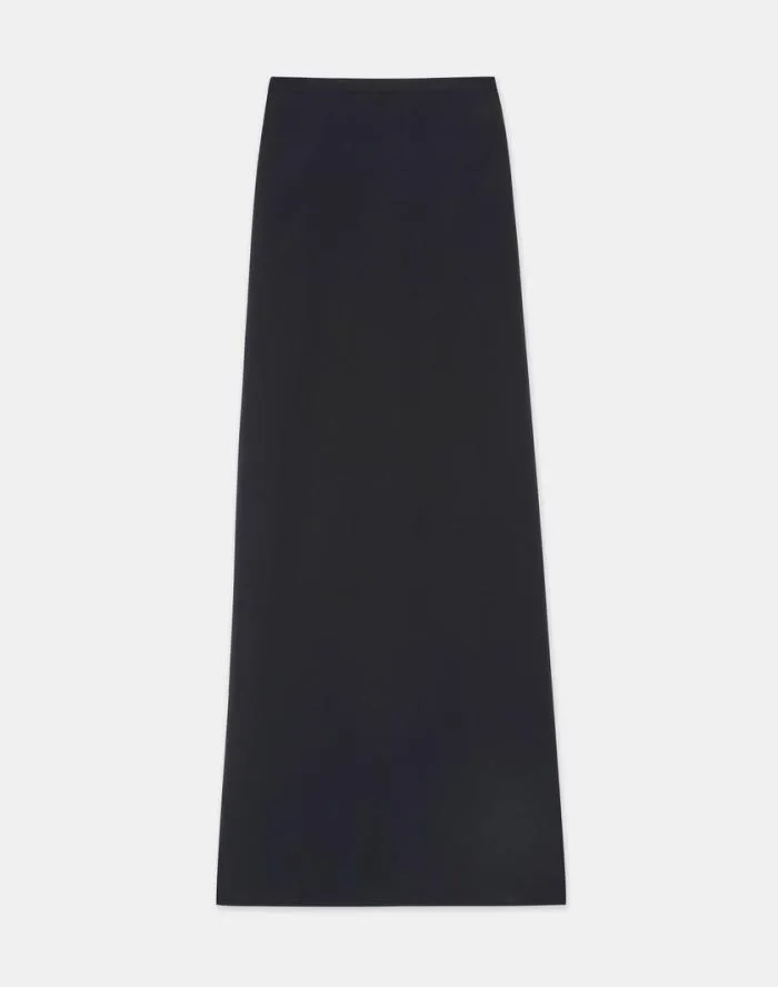 Ready To Wear Organic Silk Stretch Crepe De Chine Skirt Black Lafayette 148 New York Skirts