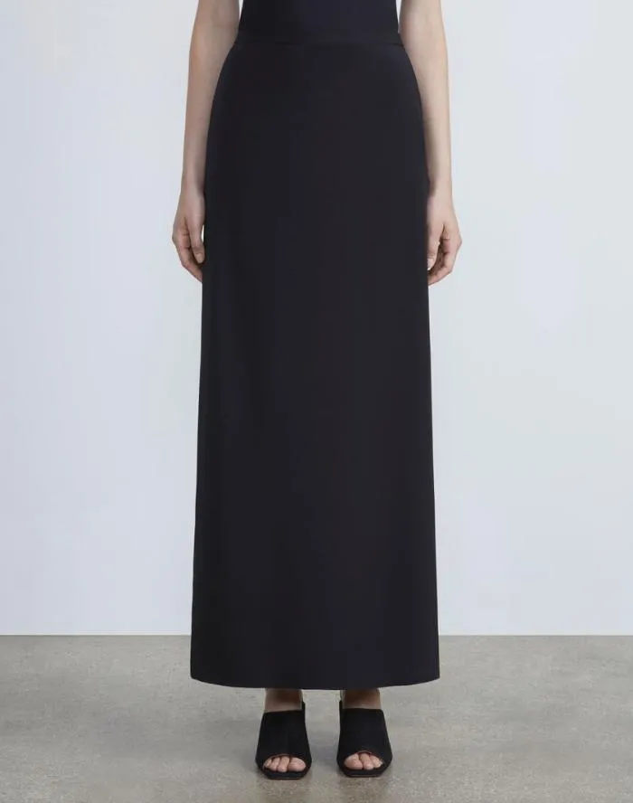 Ready To Wear Organic Silk Stretch Crepe De Chine Skirt Black Lafayette 148 New York Skirts