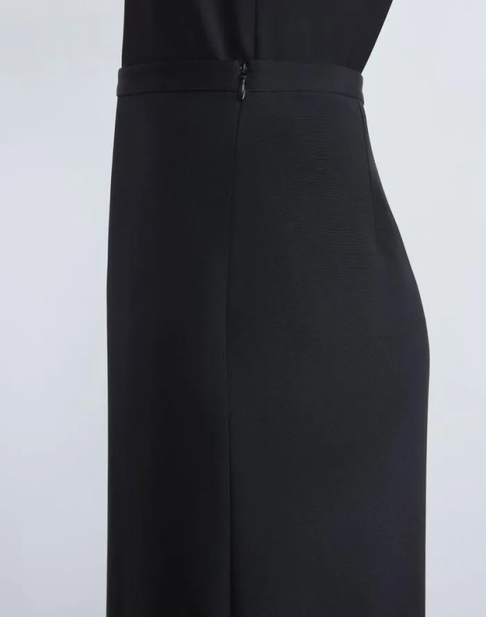 Ready To Wear Organic Silk Stretch Crepe De Chine Skirt Black Lafayette 148 New York Skirts