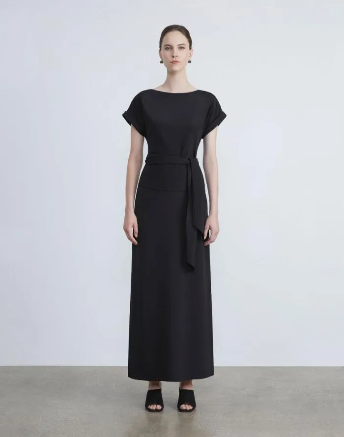 Ready To Wear Organic Silk Stretch Crepe De Chine Skirt Black Lafayette 148 New York Skirts