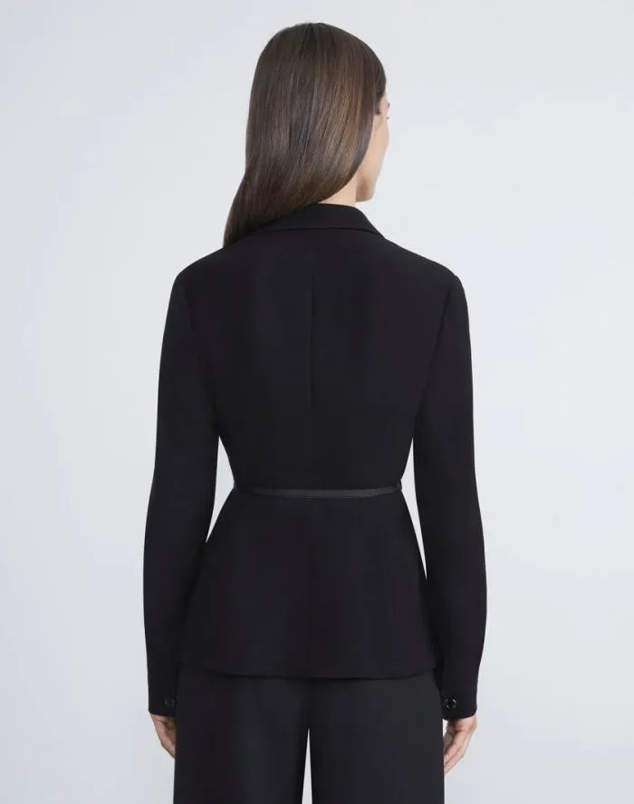 Ready To Wear Responsible Finesse Crepe Wrap Blouse Black Lafayette 148 New York Blouses and Shirts