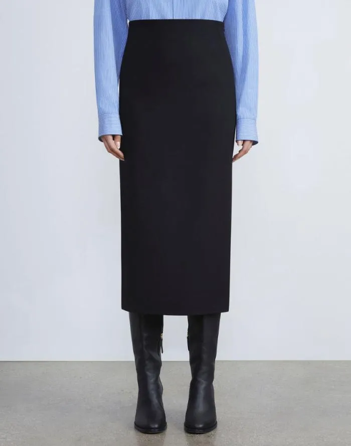 Ready To Wear Responsible Wool Double Face Pencil Skirt Black Lafayette 148 New York Skirts