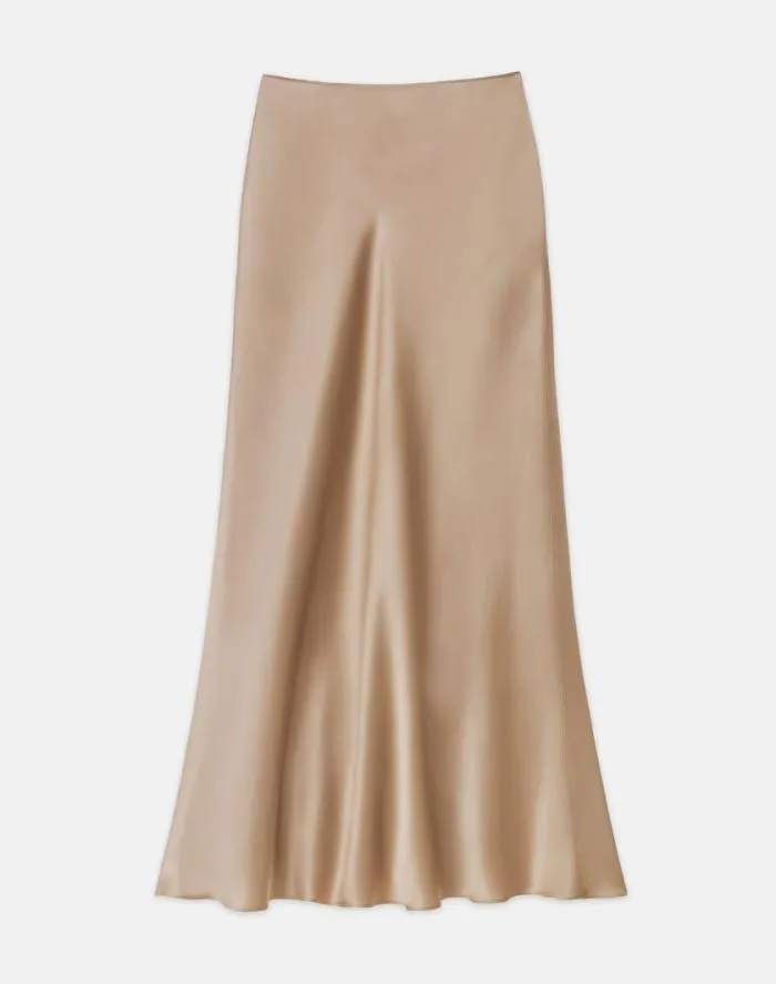 Ready To Wear Satin Bias Maxi Skirt Camel Lafayette 148 New York Skirts