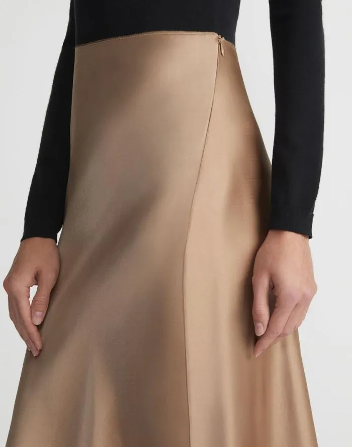 Ready To Wear Satin Bias Maxi Skirt Camel Lafayette 148 New York Skirts