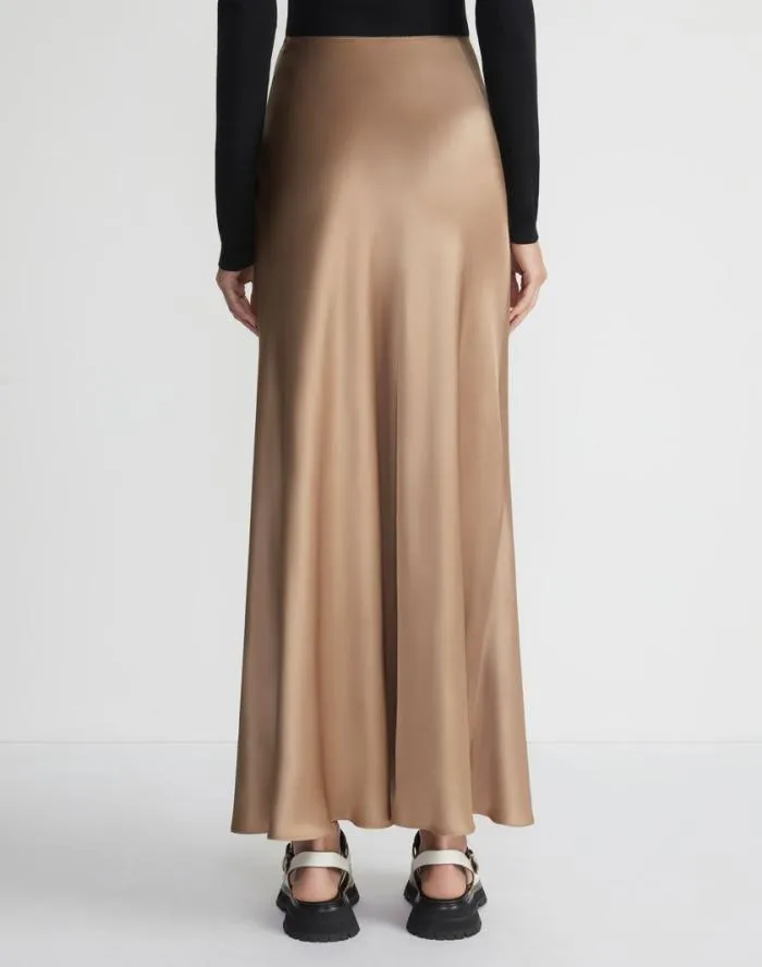 Ready To Wear Satin Bias Maxi Skirt Camel Lafayette 148 New York Skirts