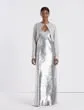 Ready To Wear Sequin Chiffon Bias Gown Pale Grey Lafayette 148 New York Dresses