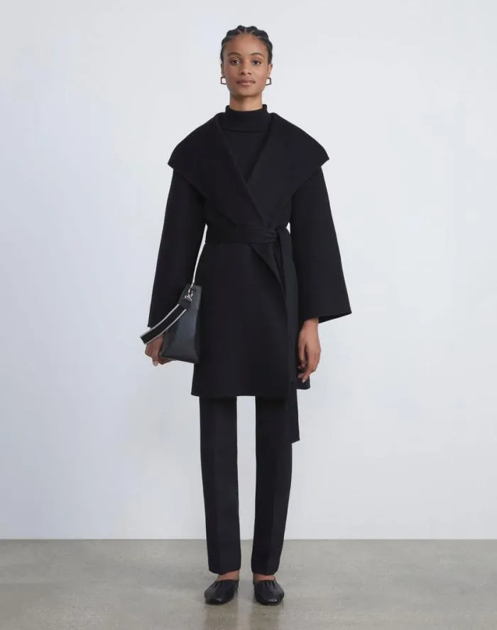 Ready To Wear WoolSilk Crepe Barrow Pant Black Lafayette 148 New York Pants and Shorts