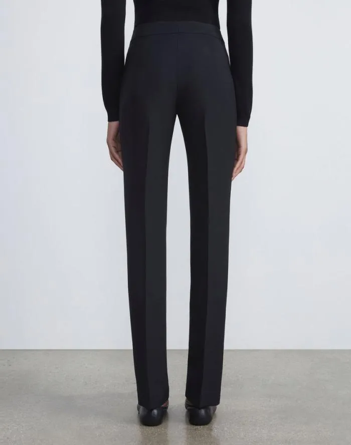Ready To Wear WoolSilk Crepe Barrow Pant Black Lafayette 148 New York Pants and Shorts