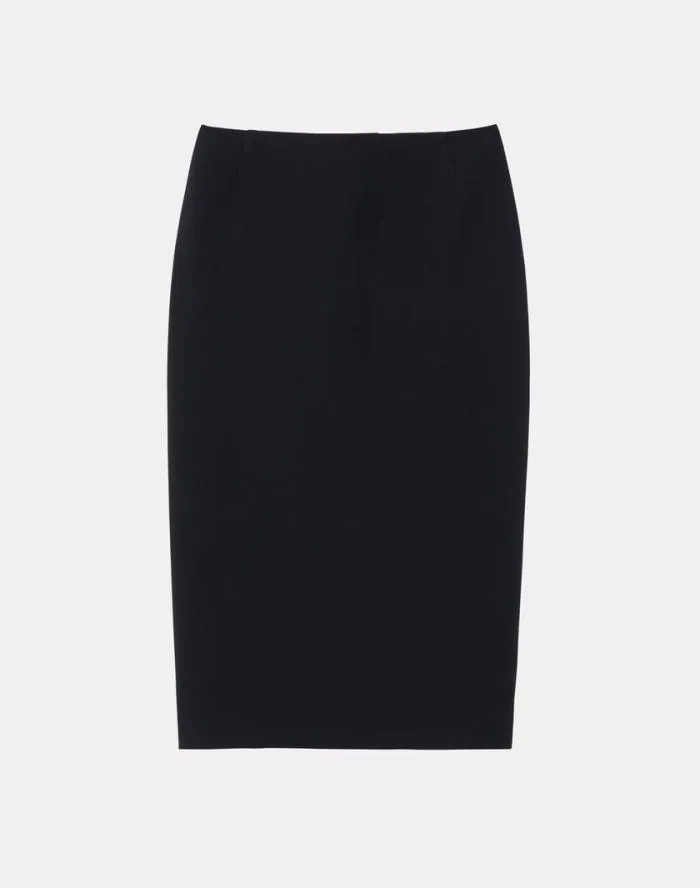 Ready To Wear WoolSilk Crepe Pencil Skirt Black Lafayette 148 New York Skirts