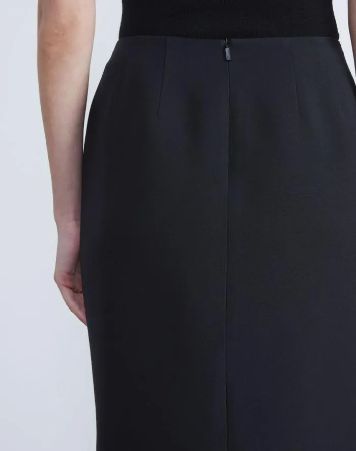 Ready To Wear WoolSilk Crepe Pencil Skirt Black Lafayette 148 New York Skirts