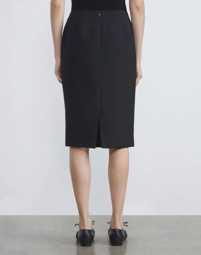 Ready To Wear WoolSilk Crepe Pencil Skirt Black Lafayette 148 New York Skirts