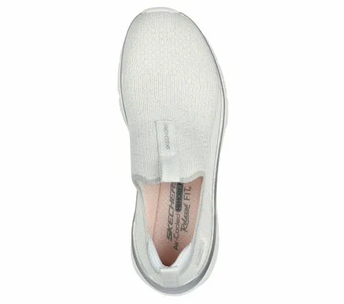 Relaxed Fit D039Lux Walker 20 8211 Sparkle Forever White Silver Women SKECHERS SlipOn