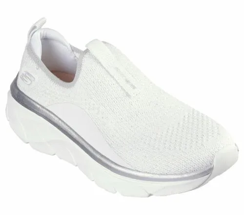 Relaxed Fit D039Lux Walker 20 8211 Sparkle Forever White Silver Women SKECHERS SlipOn