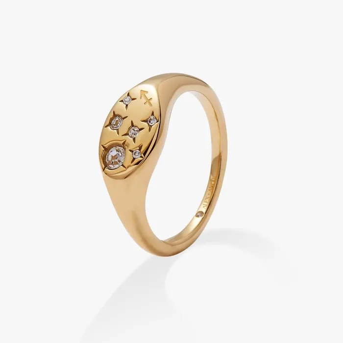 Rings Women Alex And Ani Sagittarius Zodiac Ring Stainless Steel Gold