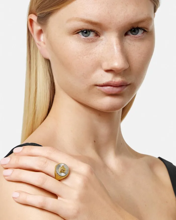 Rings Women Versace Medusa Biggie Ring Silvergold
