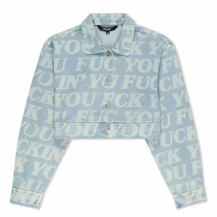Ripndip Fuckin Fuck Cropped Denim Jacket Light Wash Jackets