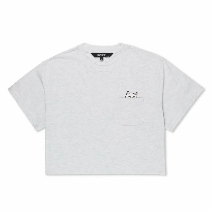 Ripndip Lord Nermal Cropped Baby Pocket Tee Ash Heather Short Sleeve Tees