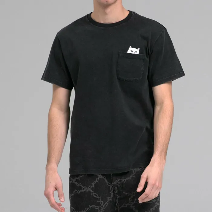 Ripndip Lord Nermal Pocket Tee Black Mineral Wash Lord Nermal Tees