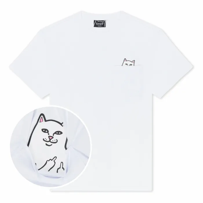 Ripndip Lord Nermal SS Pocket Tee White Lord Nermal Tees