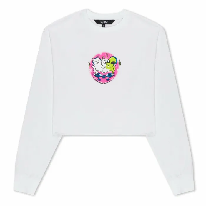 Ripndip Love Is Ripndip Cropped Long Sleeve White Womens