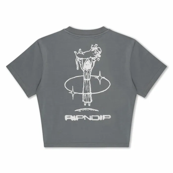 Ripndip Saturn Cropped Baby Tee Charcoal Short Sleeve Tees