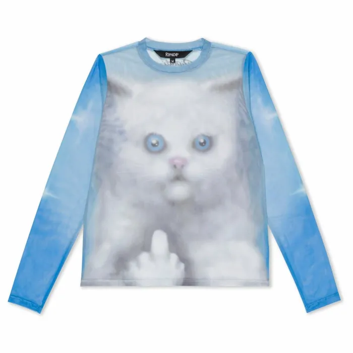 Ripndip Sprinkles Long Sleeve Mesh Top Light Blue Womens