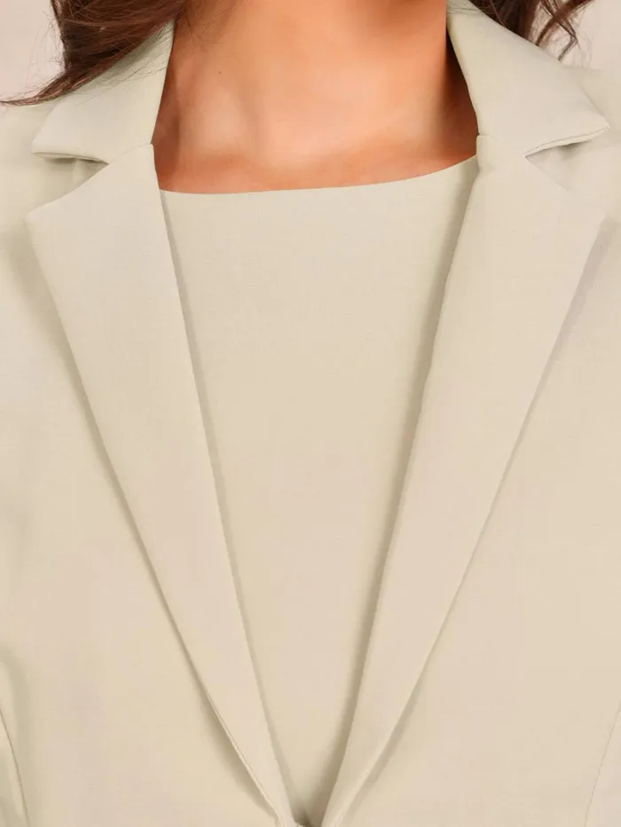 RWandCO Blazers Allegra K 8211 Wrok Sleeveless Dress And Blazer Suit Set Khaki 8211 Women