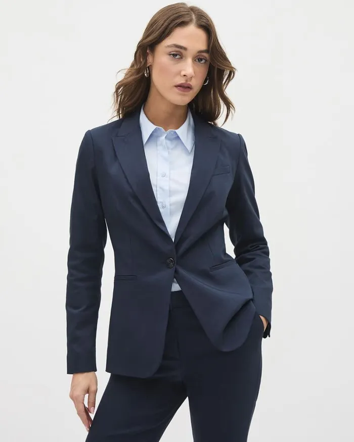 RWandCO Blazers Limitless OneButton Fitted Blazer Night Sky 8211 Women