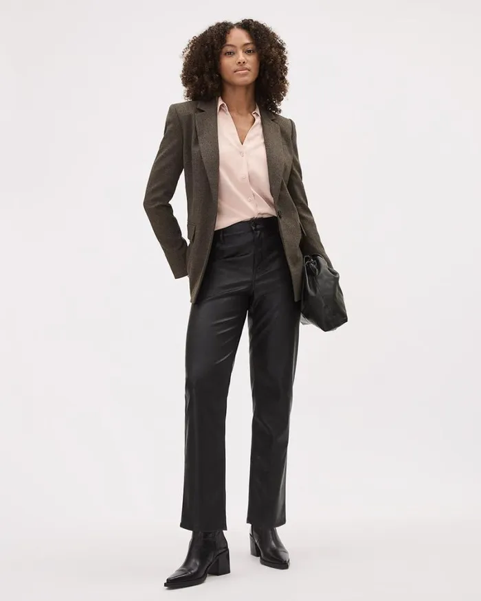 RWandCO Blazers Tweed OneButton Blazer Black And Brown Tweed 8211 Women RWandCO Blazers Tweed OneButton Blazer Black And Brown Tweed 8211 Women